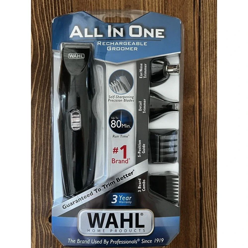 New Wahl All-in-One Rechargeable Beard Trimmer 9685-200 Cordless Grooming Kit